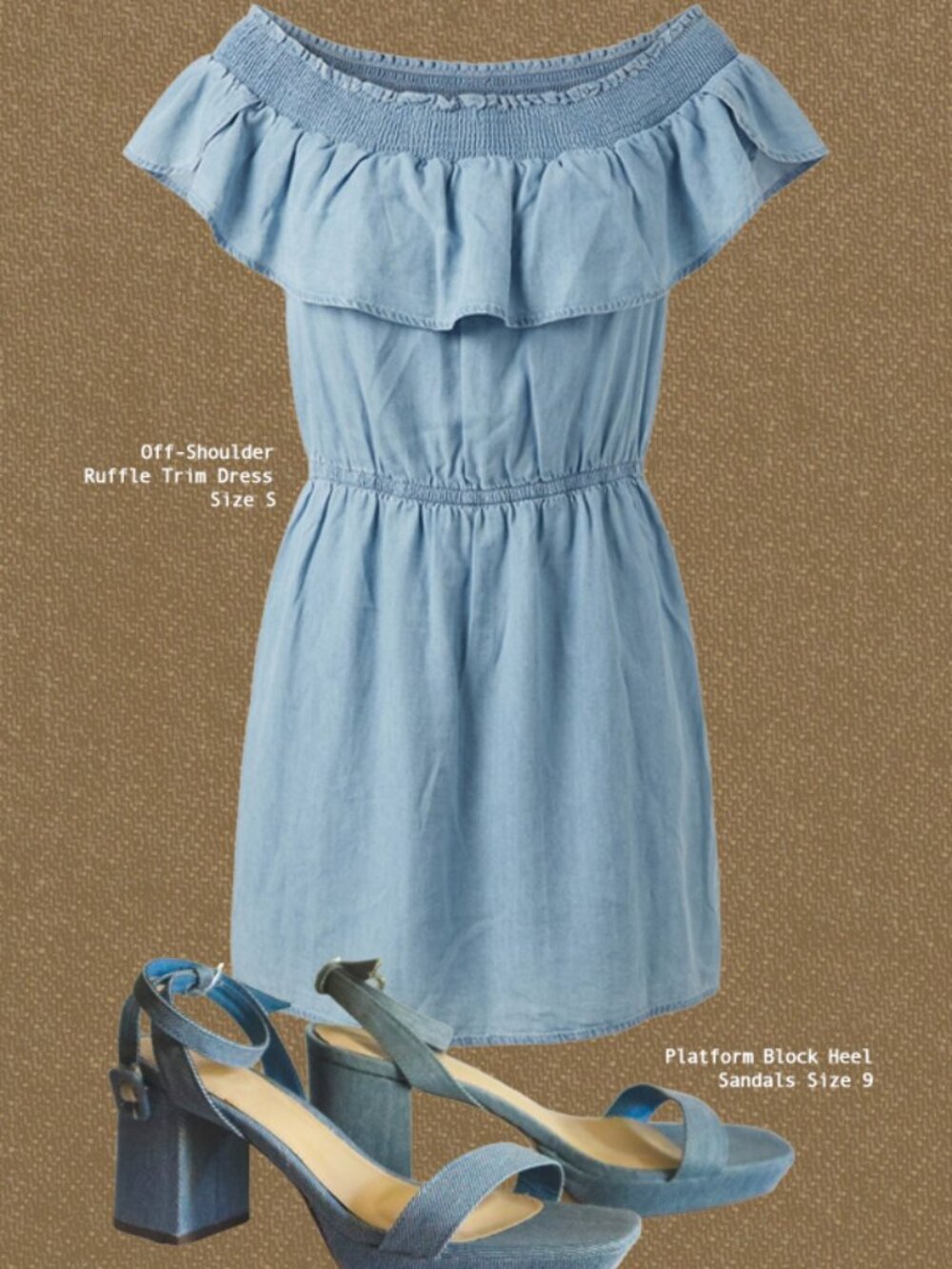 Denim Dress + Sandals Set
